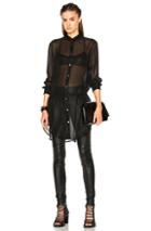 Ann Demeulemeester Long Belted Tunic In Black