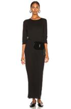 Raquel Allegra Half Sleeve Caftan Dress In Black