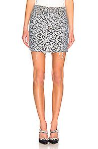 Grlfrnd Blaire Mini Pencil Skirt In Animal Print,gray