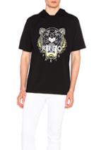 Kenzo Hooded Tiger Tee In Black