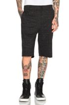 Helmut Lang Tweed Ottoman Tailored Shorts In Black