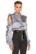 Magda Butrym Lecce Blouse In Gray,metallics