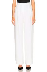 Bianca Spender Crepe Tuck Pants In White