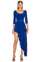 Norma Kamali Reversible Diagonal Dress In Blue