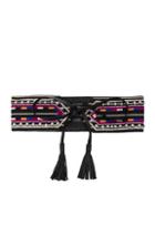 Isabel Marant Rider Embroidery Belt In Black,stripes