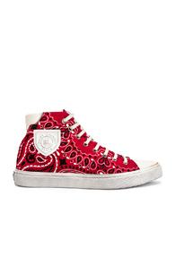 Saint Laurent High Top Bedford Sneakers In Red