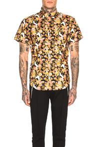 Naked & Famous Denim Easy Shirt In Black,floral,orange