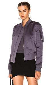 Rick Owens Flight Bomber Jacket In Purple