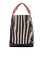 Marni Canvas Stripe Shoulder Bag In Stripes,black,white