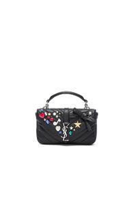Saint Laurent College Chain Mix And Match Wallet In Black