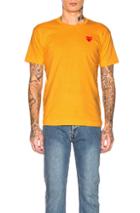 Comme Des Garcons Play Red Heart Emblem Tee In Orange