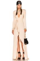 Alessandra Rich Jersey Asymmetrical Gown In Neutrals,pink