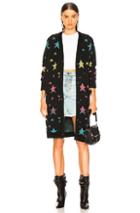 Amiri Star Long Cardigan In Black,blue,pink,stars,yellow