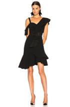 Proenza Schouler One Shoulder Ruffle Mini Dress In Black