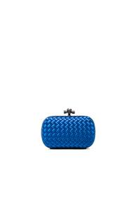 Bottega Veneta Knot Clutch In Blue,animal Print
