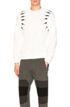 Neil Barrett Fair Isle Thunderbolt Sweatshirt In Geometric Print,white