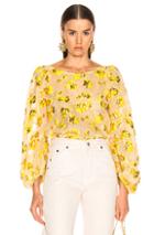 Rachel Comey Swoop Top In Floral,metallic,yellow