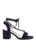 Gianvito Rossi Suede Lace Up Leather Sandals In Blue