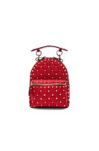 Valentino Mini Rockstud Spike Nylon Backpack In Red