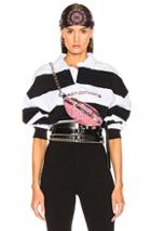 Alexander Wang Rugby Stripe Cropped Shirt In Blue,stripes,white