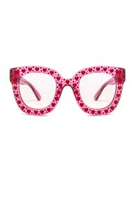Gucci Hearts Sunglasses In Pink,red