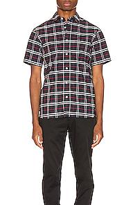 Burberry George Small Stretch Check Shirt In Blue,plaid