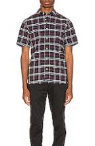 Burberry George Small Stretch Check Shirt In Blue,plaid