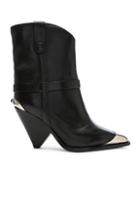 Isabel Marant Leather Lamsy Boots In Black