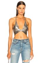 Fannie Schiavoni Mesh Wrap Top In Metallics