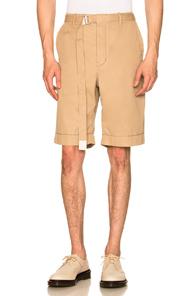 Sacai Cotton Twill Shorts In Neutral