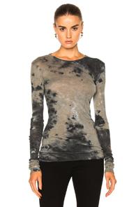 Enza Costa X Fwrd Exclusive Long Sleeve Tee In Abstract,blue,gray,ombre & Tie Dye