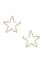 Valentino Crystal Embellished V Shine Star Hoop Earrings In Metallics