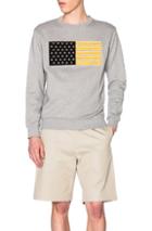 Palm Angels Flag Embroidery Crewneck Sweatshirt In Gray