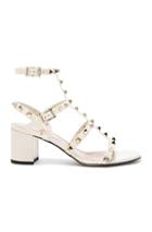 Valentino Patent Leather Rockstud Sandals In White