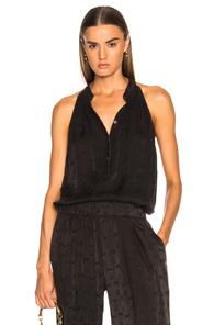 Raquel Allegra Crop Halter Top In Black