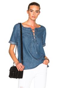 Rag & Bone/jean Lace Up Top In Blue