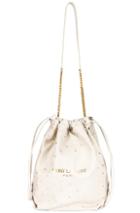 Saint Laurent Supple Logo Teddy Polka Dot Pouch In White