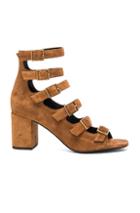 Saint Laurent Suede Babies Buckle Sandals In Brown
