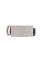 Alessandra Rich Leather & Crystal Belt In Blue