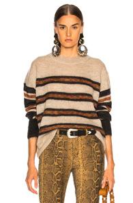 Isabel Marant Etoile Russell Sweater In Black,orange,neutral,stripes