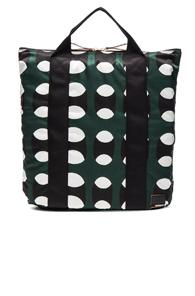 Marni Printed Nylon Tote In Green,abstract