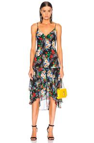 Marissa Webb Illana Silk Print Dress In Black,floral,paisley,red
