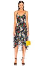 Marissa Webb Illana Silk Print Dress In Black,floral,paisley,red
