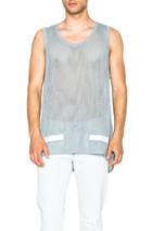Off-white Rough Cut Mesh Tank Top In Blue