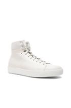 John Elliott Leather High Top Sneakers In White