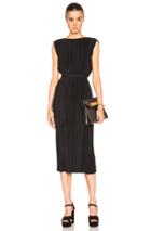 Tome Pleated Wrap Dress In Black