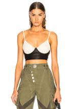 Alexander Wang Lace Bra With Leather In Black,neutrals