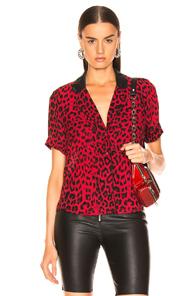 Rta Flynn Top In Animal Print,red