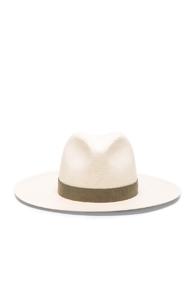 Janessa Leone Celia Short Brimmed Panama In White