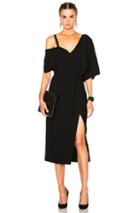 Off-white Off Shoulder Fringe Dress In Black